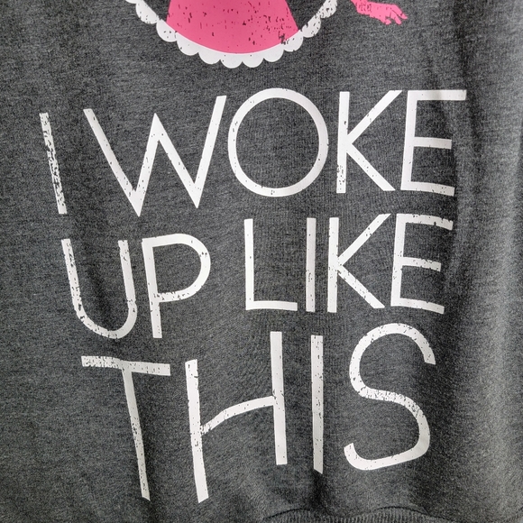 Disney Parks Sleeping beauty I woke up like this long sleeves top size L gray - Picture 4 of 7